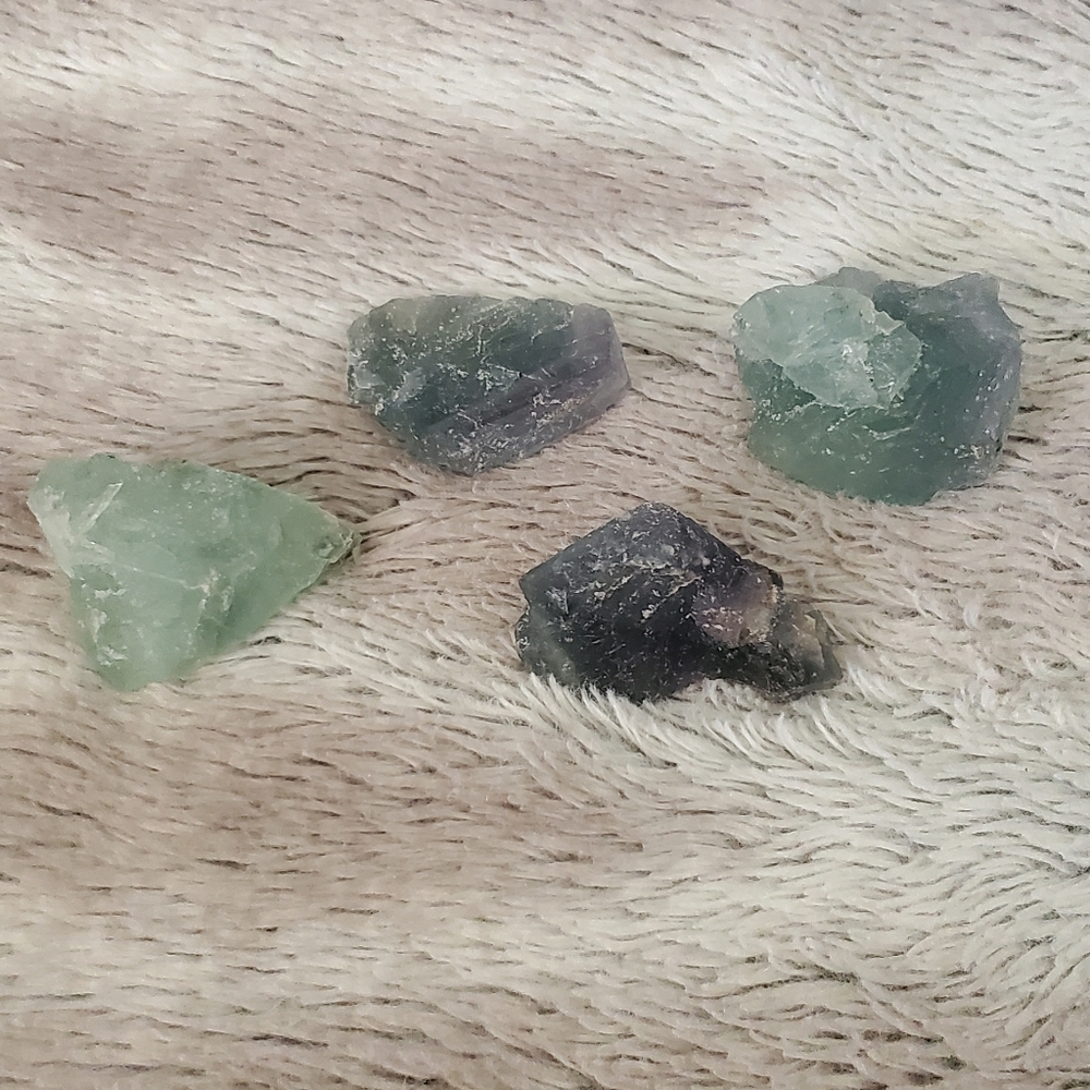 Raw Flourite bundle -set of 4 pieces